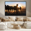 Horse Herd Wall Art Animal Canvas Print
