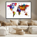 World Map Canvas Print – Detailed Map of the World Wall Art