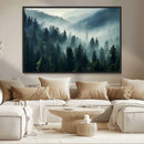 Captivating Misty Forest Wall Art Premium Canvas Print a