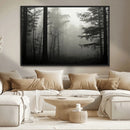 Misty Forest Wall Art Premium Canvas Print a Foggy and