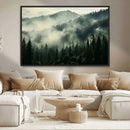 Captivating Misty Forest Wall Art Premium Canvas Print a