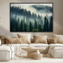 Captivating Misty Forest Wall Art Premium Canvas Print a