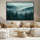 Captivating Misty Foggy Forest Wall Art Premium Canvas Print