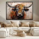 Scottish Highland Cow Cattle Art Print on Wood Style by MyGreatCanvas | Canvas Wall Art Prints | Photo Prints & Wall Decor