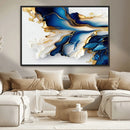 Gold Marble Art - Abstract Geode Gold And Blue Marble Shape