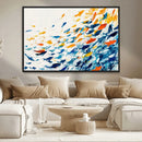 Abstract Fish Shoal Wall Art Canvas Print, Colorful Fish