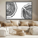 Abstract Large Tree Rings – Minimalist Black and White Wood