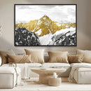 Gold Abstract Mountains Wall Art Print on Canvas, Nature