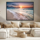 Sunset Beach Wall Art – Soothing Coastal Landscape, Ready to