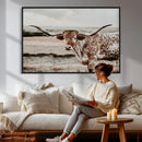 Texas Longhorn Canvas Wall Art Print – Majestic Western by MyGreatCanvas | Canvas Wall Art Prints | Photo Prints & Wall Decor