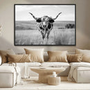 Texas Cow Longhorn Wall Art Canvas Print for Farm House Wall