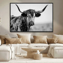 Texas Highland Cow Longhorn Canvas Print - Rustic Farmhouse by MyGreatCanvas | Canvas Wall Art Prints | Photo Prints & Wall Decor