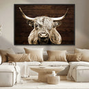 Highland Cow Wall Art Canvas Print, Rustic Farmhouse Decor,