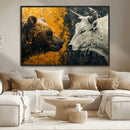 Bear and Bull Wall Art Canvas Print – Abstract Animal