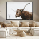 Rustic Bull Wall Art Canvas Print – Modern Longhorn