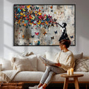 Banksy Wall Art - Banksy Girl and Butterfly Explosion Wall