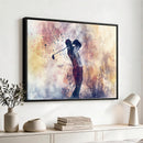 Abstract Watercolor Golf Player Wall Art Canvas Print