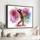 Colorful Golfer Swing Wall Art Canvas Print - Ready to Hang,