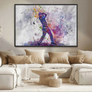Watercolor Golf Swing Wall Art Canvas Print | Vibrant