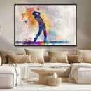 Watercolor Golf Swing Wall Art Canvas Print | Vibrant