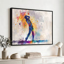 Watercolor Golf Swing Wall Art Canvas Print | Vibrant