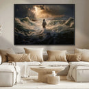 Jesus Walking on Water Wall Art Canvas Print - Religious