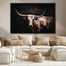 Texas Longhorn Wall Art Canvas Print | Western Ranch Decor |