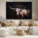 Texas Longhorn Wall Art Canvas Print | Western Ranch Decor |