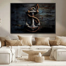 3 Panel Grunge Abstract Anchor Wall Art Canvas Print Set