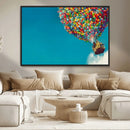 Carl Fredricksen, Up Movie Wall Art, Colorful Balloon House