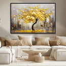 Golden Tree Canvas Print | Abstract Wall Art for Modern