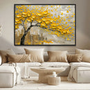 Yellow Blossom Tree Canvas Wall Art - Floral Abstract Modern
