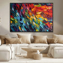 Vibrant Abstract Leaf Wall Art Canvas Print | Bold Colorful