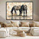 Chinese Style Abstract Black Horses Wall Art Canvas Print - by MyGreatCanvas | Canvas Wall Art Prints | Photo Prints & Wall Decor