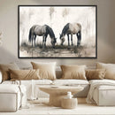 Chines Ink Style Vintage Horses Wall Art Canvas Print for by MyGreatCanvas | Canvas Wall Art Prints | Photo Prints & Wall Decor