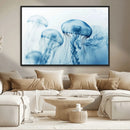 Blue Jellyfish Wall Art Canvas Print