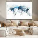 Flight Route Map Wall Art Canvas Print, Abstract Air Traffic