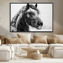 Winter Horse Canvas Print | Large 3-Panel Black White Equine by MyGreatCanvas | Canvas Wall Art Prints | Photo Prints & Wall Decor