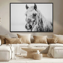 White Horse Wall Art | Ready to Hang and Framed | Winter
