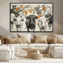 Farmhouse Wall Art | Western Longhorn Cattle Canvas Print | by MyGreatCanvas | Canvas Wall Art Prints | Photo Prints & Wall Decor