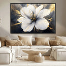 White Flower Wall Art Canvas Print | Ready to Hang |
