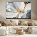White and Gold Floral Canvas Wall Art - Framed and Ready to by MyGreatCanvas | Canvas Wall Art Prints | Photo Prints & Wall Decor