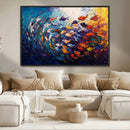 Vibrant Abstract Fish Swarm Art – Colorful Fish Inspired