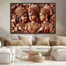 Indian Woman Statue Wall Art Canvas Print