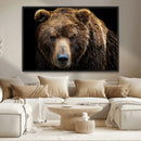 Grizzly Brown Bear Canvas Wall Art, Wildlife Animal Canvas
