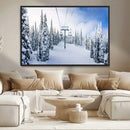 Winter Ski Lift Wall Art Print - Landscape Wall Art | Snowy by MyGreatCanvas | Canvas Wall Art Prints | Photo Prints & Wall Decor