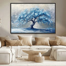 Abstract Blue Tree Art Canvas Print, Majestic Tree Wall Art