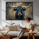 Texas Western Wall Art Canvas Print - Abstract Cow Longhorn by MyGreatCanvas | Canvas Wall Art Prints | Photo Prints & Wall Decor