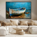 Vintage Boat on Tranquil Waters | Coastal Wall Art for