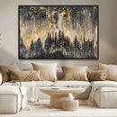 Golden Forest Abstract Wall Art | Dark Forest with Gold